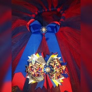 💙Handmade tutu and hair bow set❤️